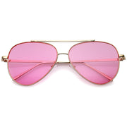 zeroUV Retro Color Tone Color Flat Lens Aviator Sunglasses A967 Sunglasses