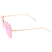 zeroUV Retro Color Tone Color Flat Lens Aviator Sunglasses A967 Sunglasses