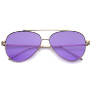 zeroUV Retro Color Tone Color Flat Lens Aviator Sunglasses A967 Sunglasses