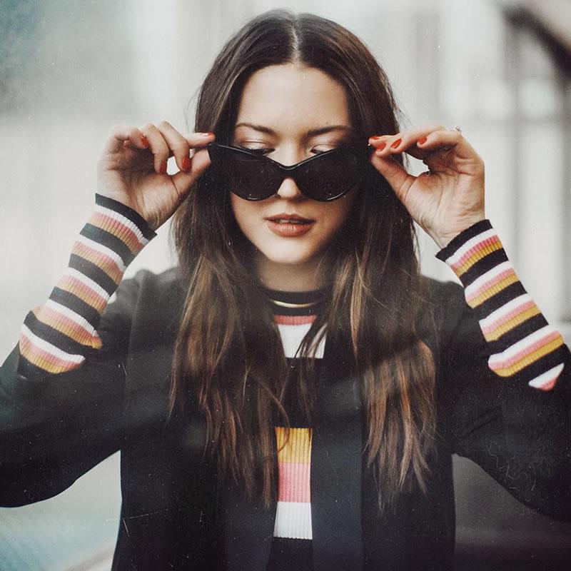 zeroUV Womens Fashion Hot Tip Pointed Vintage Cat Eye Sunglasses 8371 Sunglasses