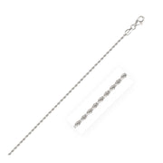 Bids.com 2.0mm 14k White Gold Solid Diamond Cut Rope Chain Necklaces