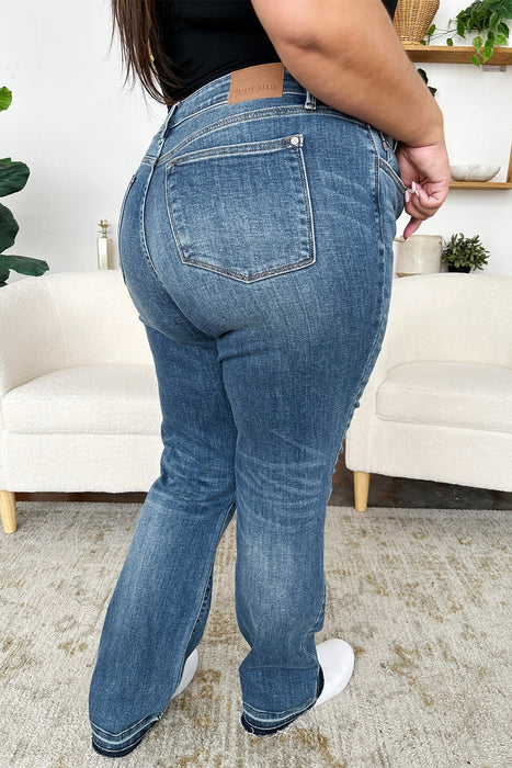 Mid Rise Release Hem Jeans