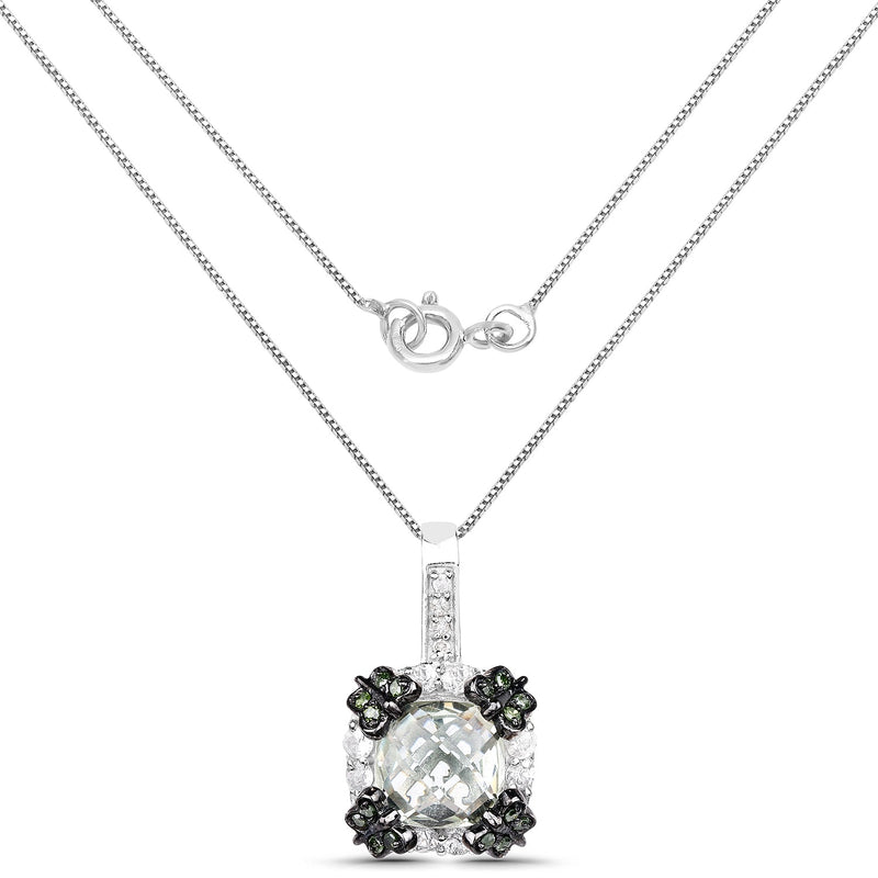 Bids.com 2.72 Carat Genuine Multi Stones .925 Sterling Silver Pendant Pendants