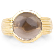 Bids.com 14K Yellow Gold Plated 4.89 Carat Genuine Smoky Quartz .925 Sterling Silver Ring Rings