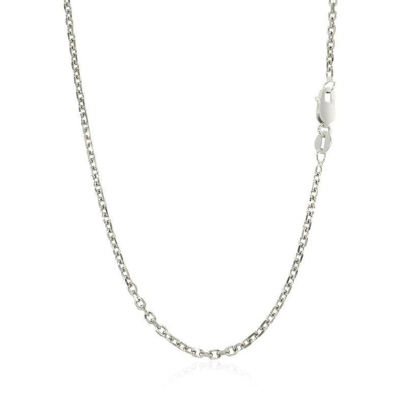 Bids.com 14k White Gold Diamond Cut Cable Link Chain 1.8mm Necklaces