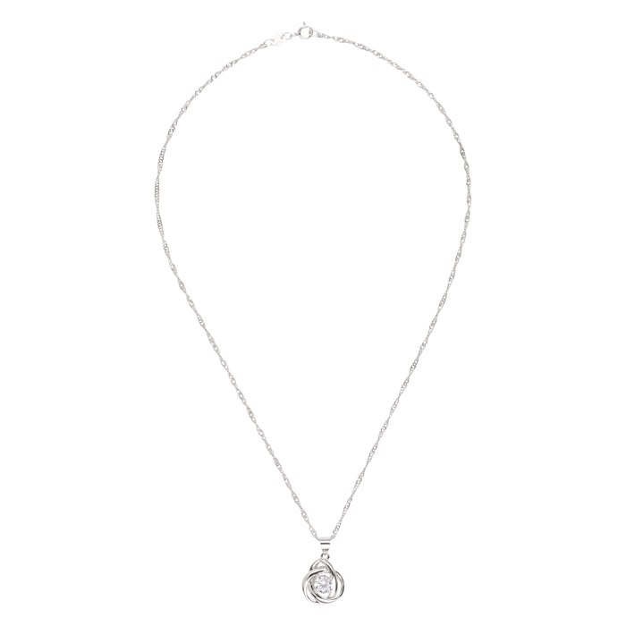 Round Knot Pendant Necklace with Cubic Zirconia