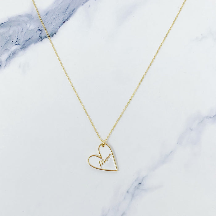 Mama Heart Drop Necklace