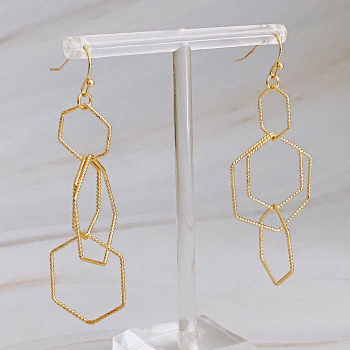 Dainty Dimensional Drop Earrings