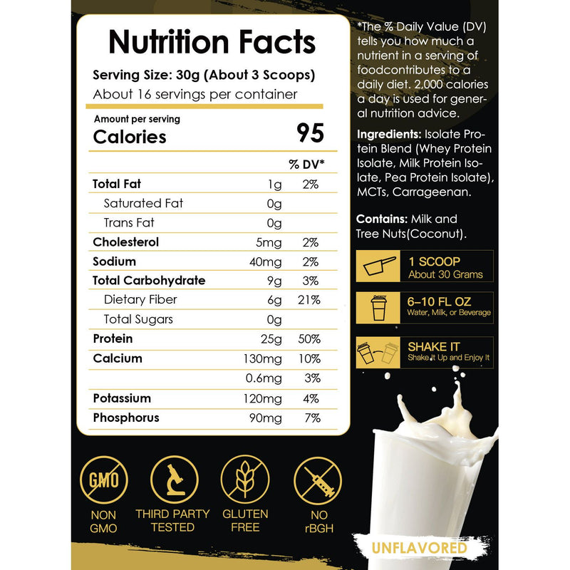 Nature Target Whey Isolate Protein Powder, 25g Protein/Serving, 1.1 LB Protein Powder