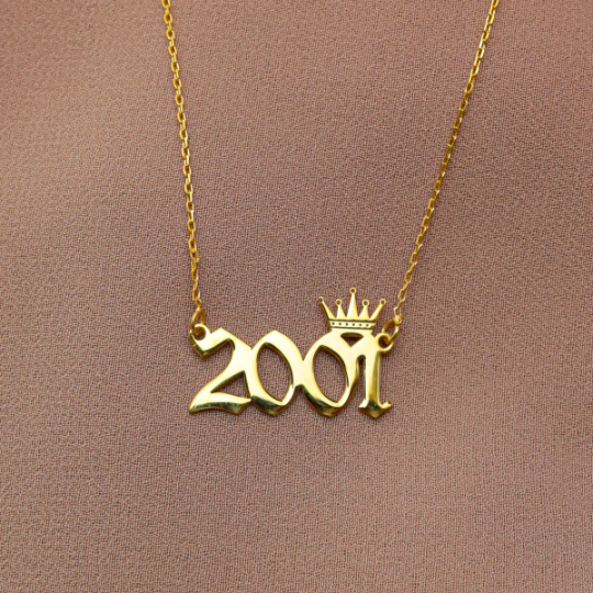 Crown Year Necklace Gold Filled