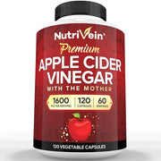 Nutrivein Nutrivein Premium Apple Cider Vinegar Supplements with Mother - 1600 mg - 120 Capsules 9B-W5LZ-LO3O