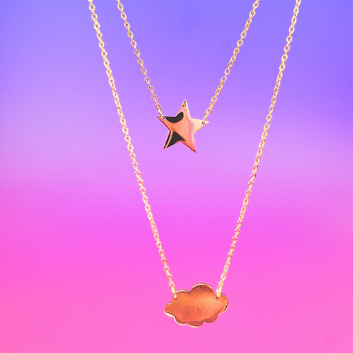 Medusa's Makeup Star, Cloud Necklace - Gold