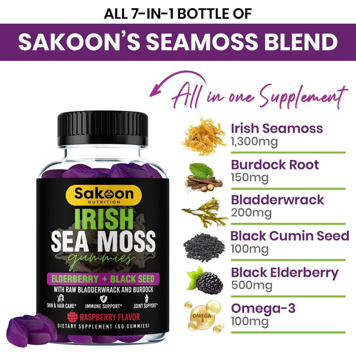 Sea Moss Gummies With Elderberry & Black Seed Oil