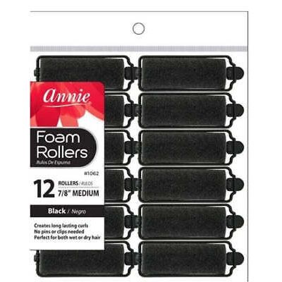 Mill's Beauty Supply Annie Foam Rollers 12pcs - 7/8in Dia Hair Rollers