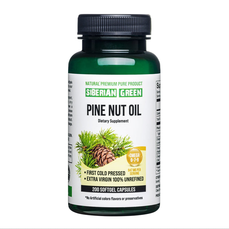 SiberianGreen.com Siberian Green Pine Nut Oil Capsules – 200 Softgels Cooking Oils