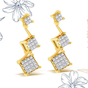 Bids.com 14K Yellow Gold 1 cttw Princess Cut Diamond Earrings (H-I, SI1-SI2) Earrings