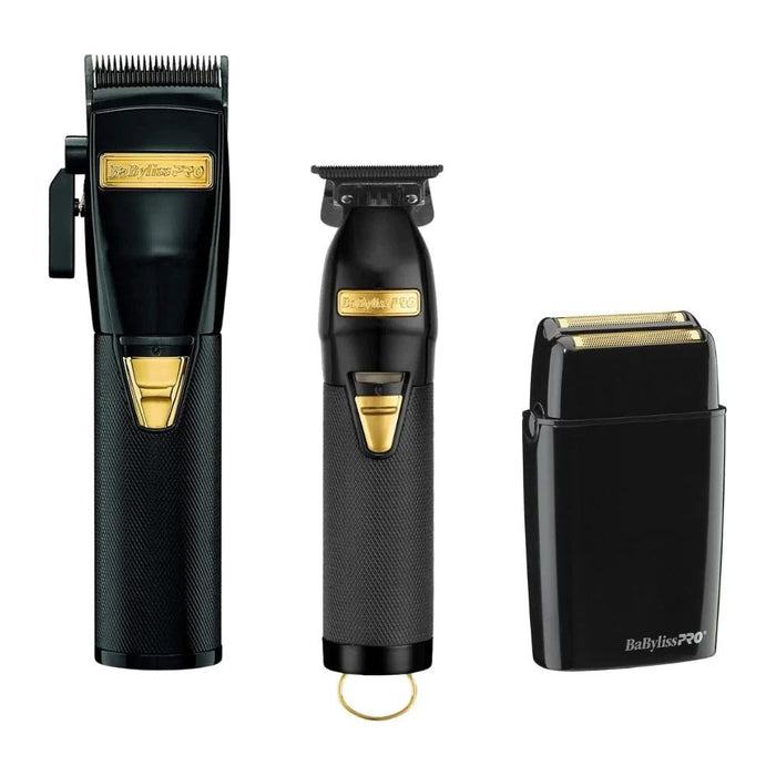 Babylisspro Blackfx Cord/Cordless Clipper Fx870Bn, Trimmer Fx787Bn, Foilfx02 Shaver Fxfs2B Luxury Set