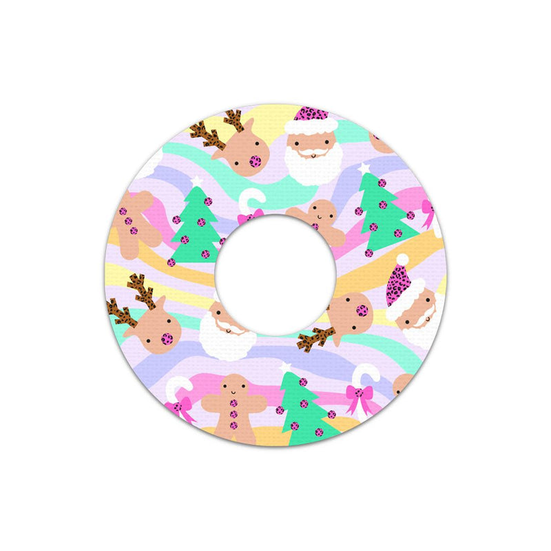 Peelz Christmas Pastel FreeStyle Libre 3 Plus & Lingo  Patch Tape - Pump Peelz Patch Medical Tape