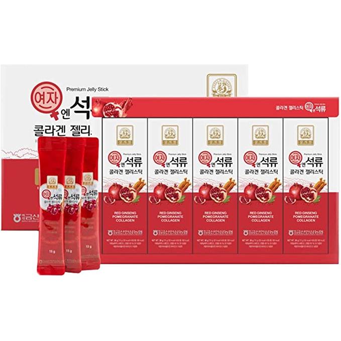 Dodoskin Samjiwon Korean Beauty Baekje Geumsan Women'S Pomegranate Collagen Jelly Stick 5.1Oz / 30 Count (5 Pack)