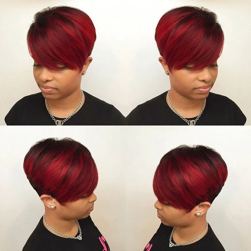 Mill's Beauty Supply Lumiere Hair Pixie Cut Short Straight Human Hair Wigs