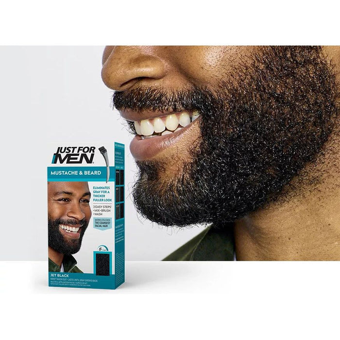 Just For Men Brush-In Color Gel, Mustache & Beard, Jet Black M-60/ 0.5 Oz