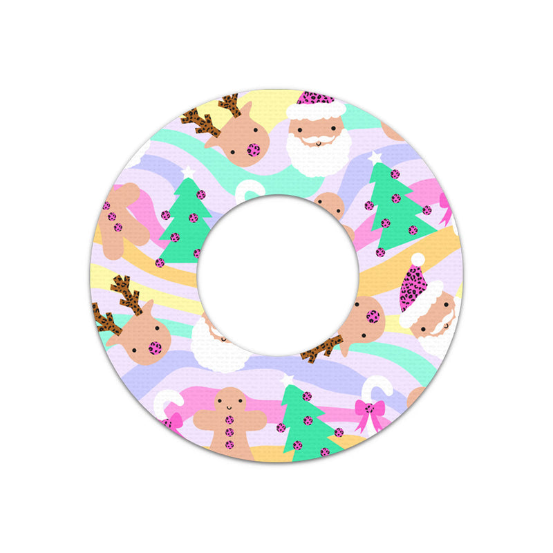 Peelz Christmas Pastel Freestyle Libre 2 Patch Tape - Pump Peelz Patch Medical Tape