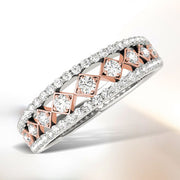 Bids.com 14k White And Rose Gold Diamond Band (3/8 cttw) Rings