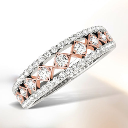 Bids.com 14k White And Rose Gold Diamond Band (3/8 cttw) Rings