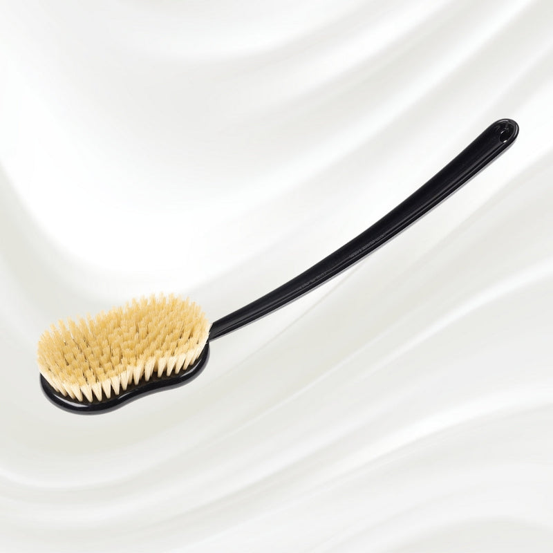 Natural Bristle Shower Back Brush - Long Handle for Full Back Exfoliation (48cm)