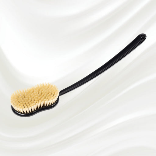 KOH-I-NOOR Beauty USA Natural Bristle Shower Back Brush - Long Handle for Full Back Exfoliation (48cm) Bath & Body Brushes White Smoke