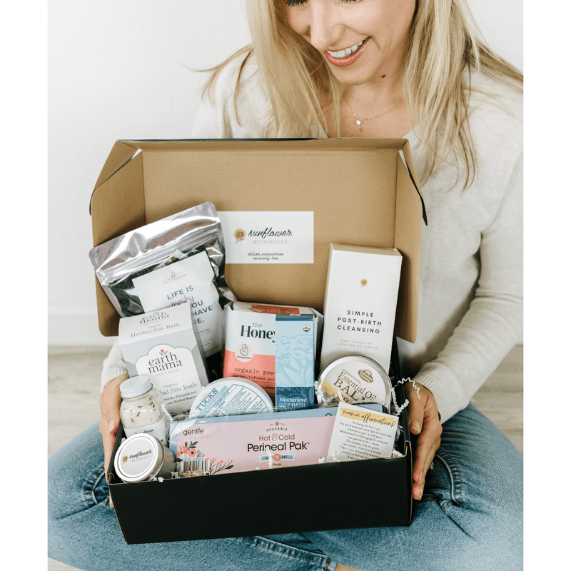 Sunflower Motherhood Deluxe Postpartum Recovery Box Baby Gift Set