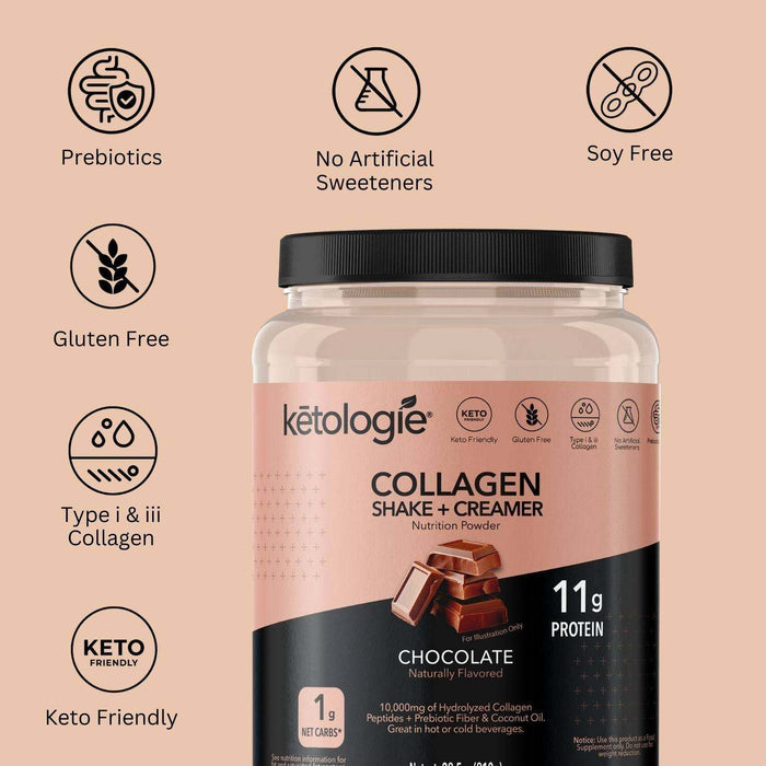 Chocolate Collagen Keto Shake + Creamer - 28.5oz