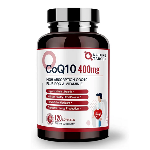 Nature Target CoQ10 + PQQ + Vitamin E, 400mg, 120 Softgels CoQ10