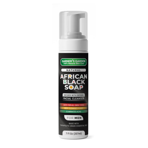 Garner's Garden African Black Soap Foaming Facial Cleanser | H2O2 Facial Cleanser Light Gray Men's African Black Soap Foaming Facial Cleanser / 7 oz Foamer (Recommended)
