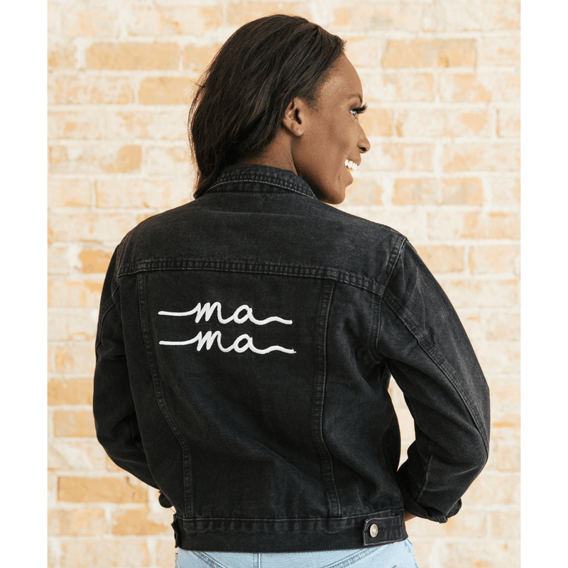 Sunflower Motherhood Black Denim Mama Jacket Clothing