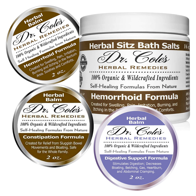 COLEHERBALS Dr. Cole's Hemorrhoid, Constipation and Digestive Bundle