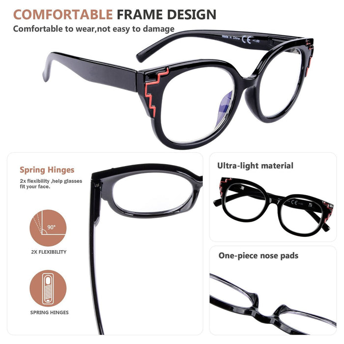 Eyekeeper - 5 Pack Cat-Eye Reading Glasses Fashion Readers R2119