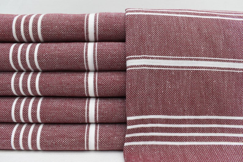 MONACO BURGUNDY TURKISH TOWEL