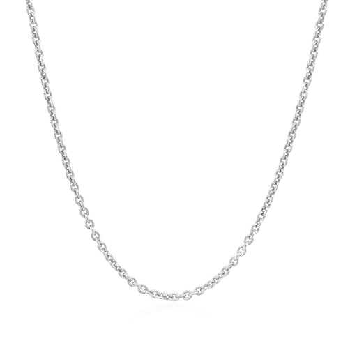 Bids.com Sterling Silver Rhodium Plated Round Cable Chain 1.8mm Necklaces