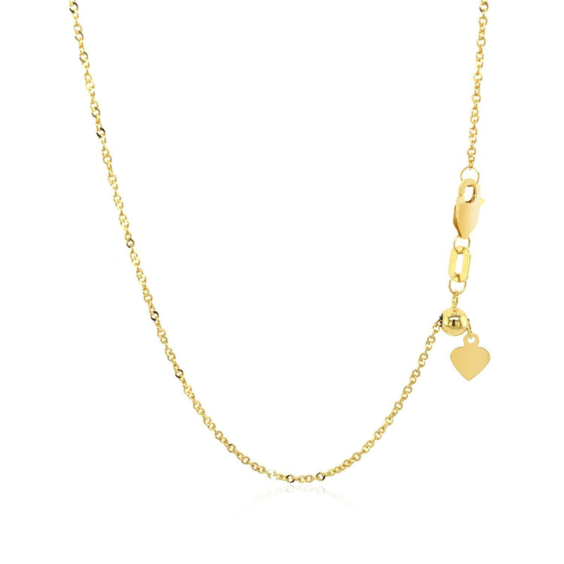 Bids.com 14k Yellow Gold Singapore Style Adjustable Chain (1.40 mm) Necklaces