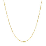 Bids.com 14k Yellow Gold Faceted Cable Link Chain 1.3mm Necklaces