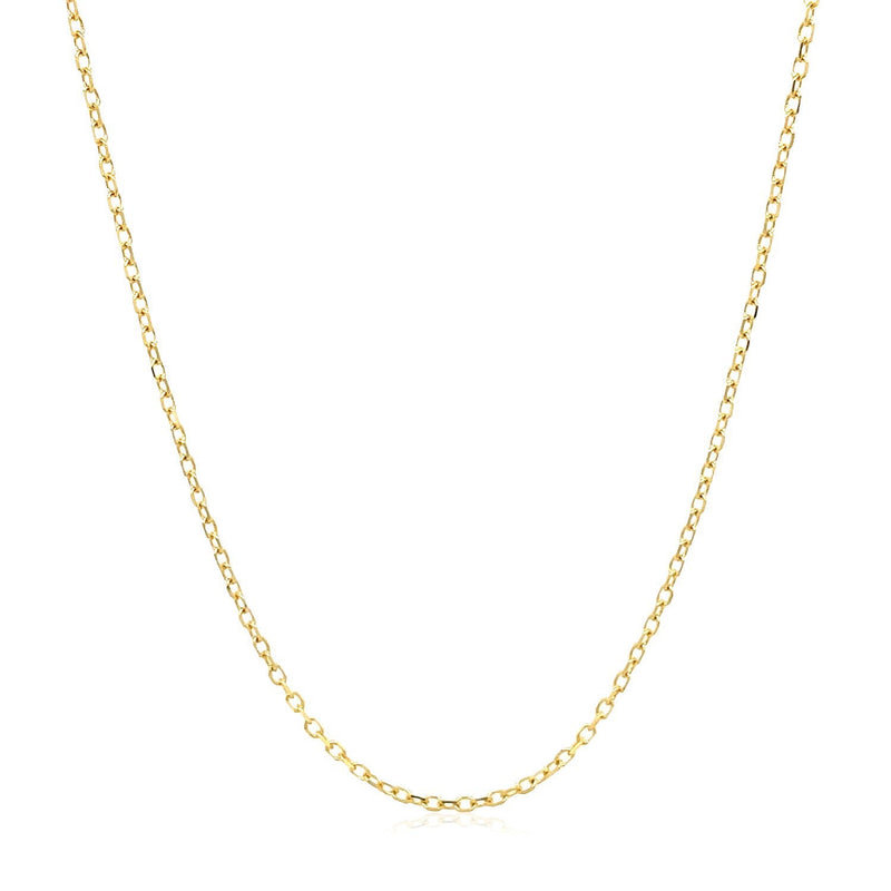 Bids.com 14k Yellow Gold Faceted Cable Link Chain 1.3mm Necklaces