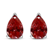 Bids.com 14K White Gold 1/2 Cttw Lab Grown Pink Pear Diamond 3 Prong Set Martini Solitaire Stud Earrings (Pink Color, VS2-SI1 Clarity) Earrings