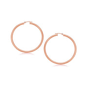 Bids.com 14k Rose Gold Polished Hoop Earrings (25 mm) Earrings