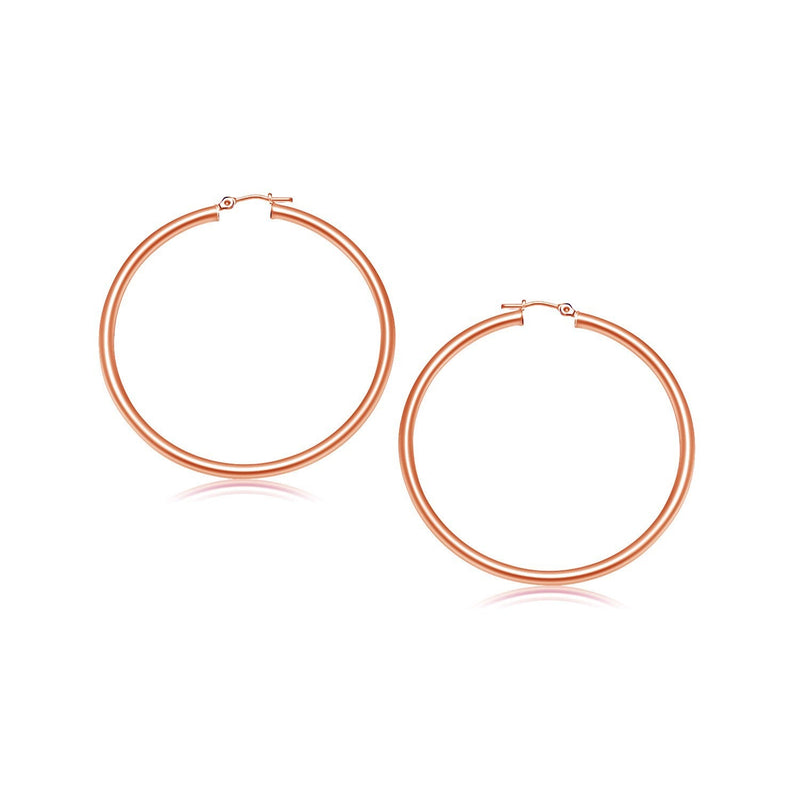 Bids.com 14k Rose Gold Polished Hoop Earrings (25 mm) Earrings
