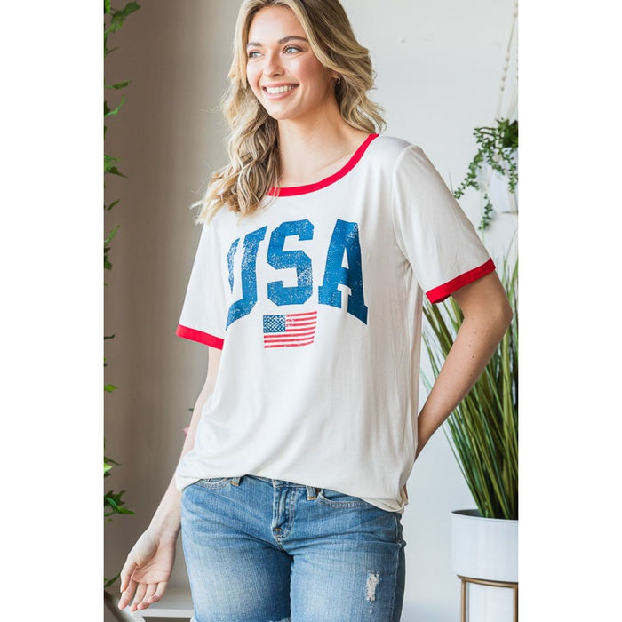 Heimish USA Contrast Trim Short Sleeve T-Shirt