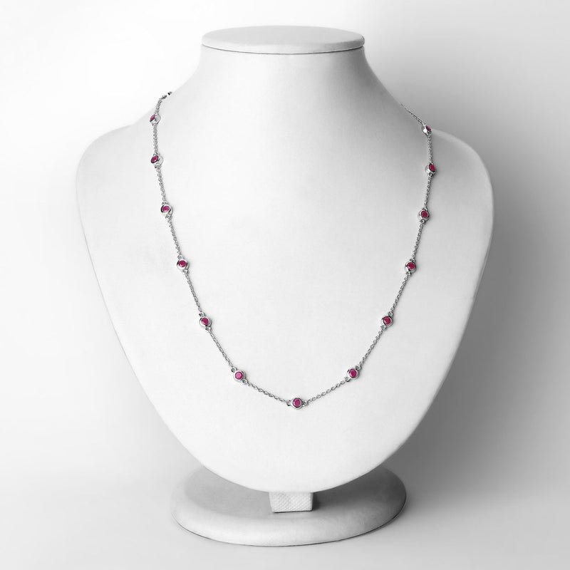 Bids.com 2.34 Carat Genuine Ruby .925 Sterling Silver Necklace Necklaces