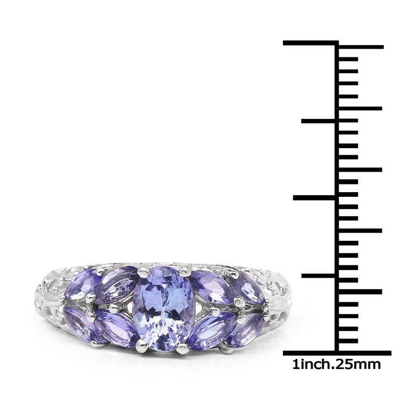 Bids.com 1.63 Carat Genuine Tanzanite .925 Sterling Silver Ring Rings