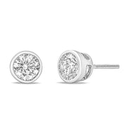 Bids.com 14K White Gold 1.0 Cttw Lab Grown Diamond Screw-Back Classic Bezel Solitaire Stud Earrings (G-H Color, VS2-SI1 Clarity) Earrings