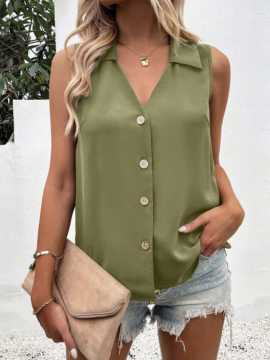 Johnny Collar Button Up Tank